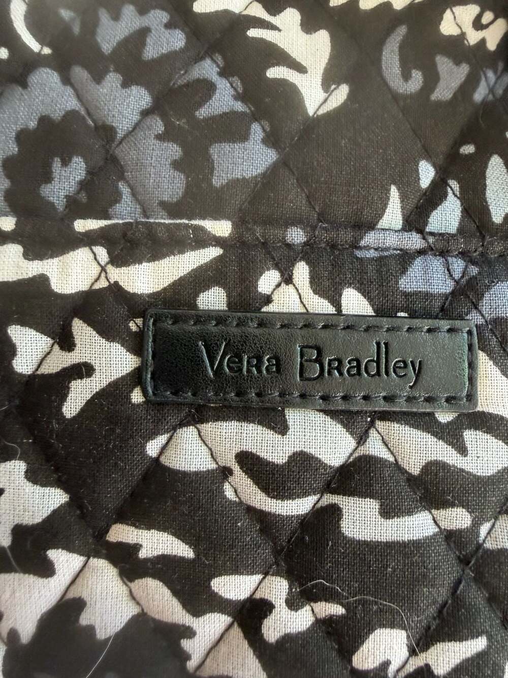 Vera Bradley Hanging Travel Organizer / Toiletry Bag in Black Paisley Quilted Fa